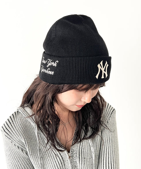 MLB KOREA(エムエルビーコリア)/ロゴパッチ ワッペン ビーニー ニット帽/Patch beanie | AT5254051 | ブラック