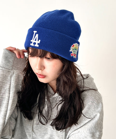 MLB KOREA(エムエルビーコリア)/ロゴパッチ ワッペン ビーニー ニット帽/Patch beanie | AT5254051 | ブルー
