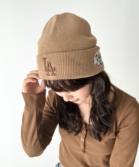 MLB KOREA(エムエルビーコリア)/ロゴパッチ ワッペン ビーニー ニット帽/Patch beanie | AT5254051 | ベージュ