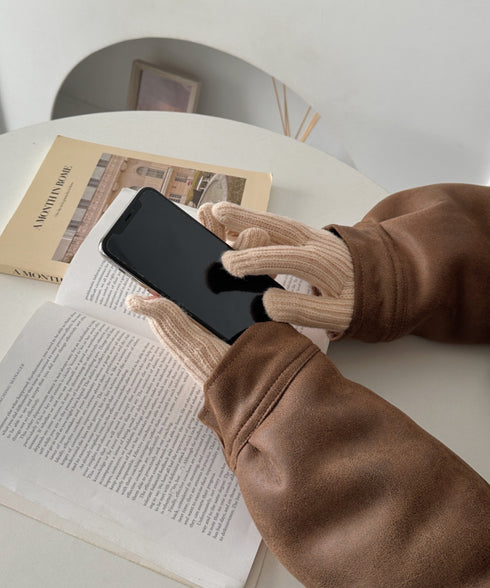 【10色展開】ユニセックススマホ対応ニット手袋 | CL6254022 | アイボリー