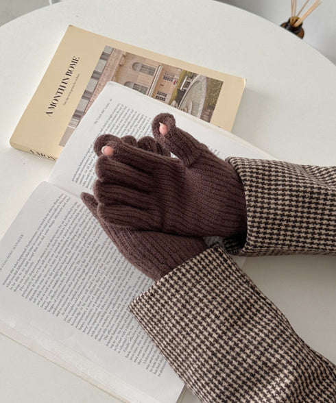 【10色展開】ユニセックススマホ対応ニット手袋 | CL6254022 | ブラウン