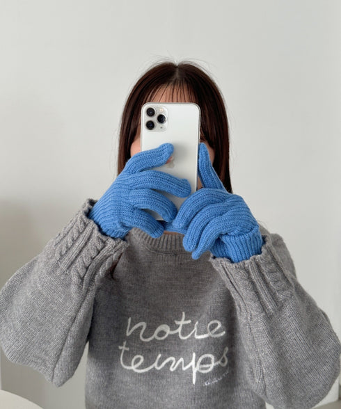【10色展開】ユニセックススマホ対応ニット手袋 | CL6254022 | ライトブルー