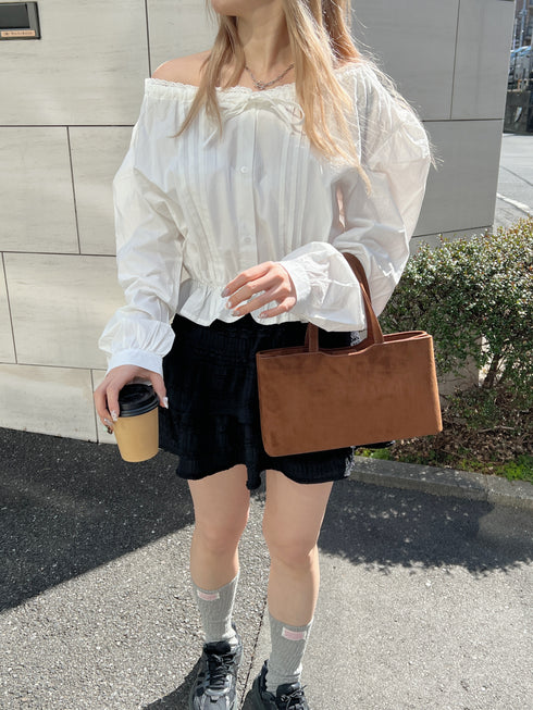 レースギャザーピンタックブラウス | SL2251605 | ホワイト