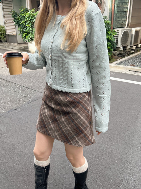 チェック台形スカート | SL2243623 | ブラウン