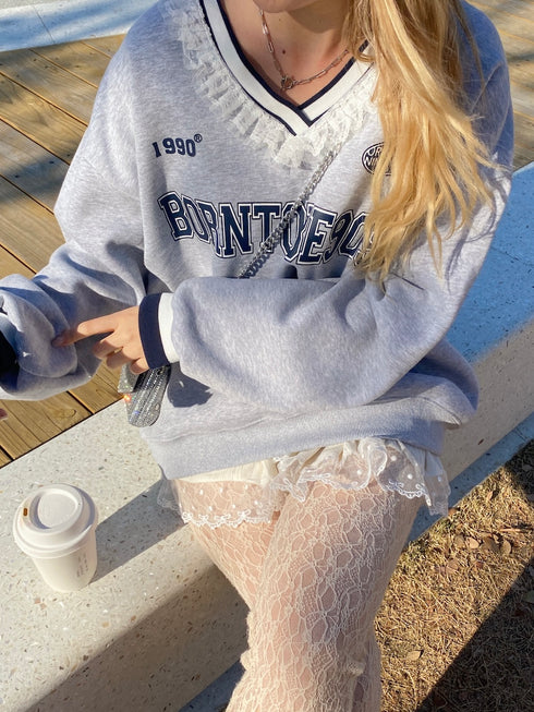 裏起毛レースフリルネックスウェット | SL2244628 | グレー