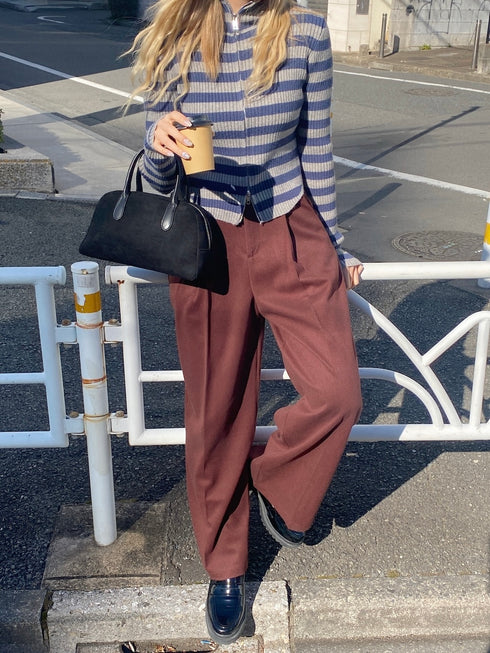 ベルト付きシンプルスラックス | SL2244630 | レッド