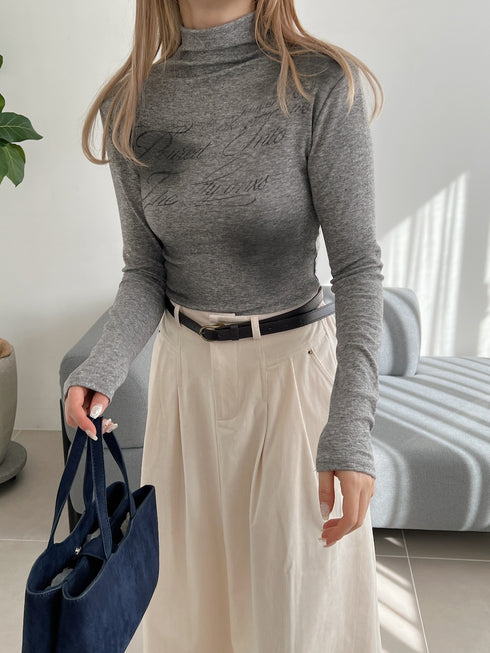 マーブルロゴハイネックトップス | SL2244636 | グレー