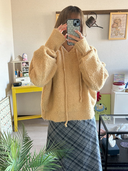 フーディーモヘアニット | SL2244643 | イエロー