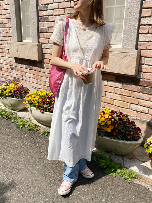 レトロフラワーワッフルTシャツ | SL2231719 | クリーム