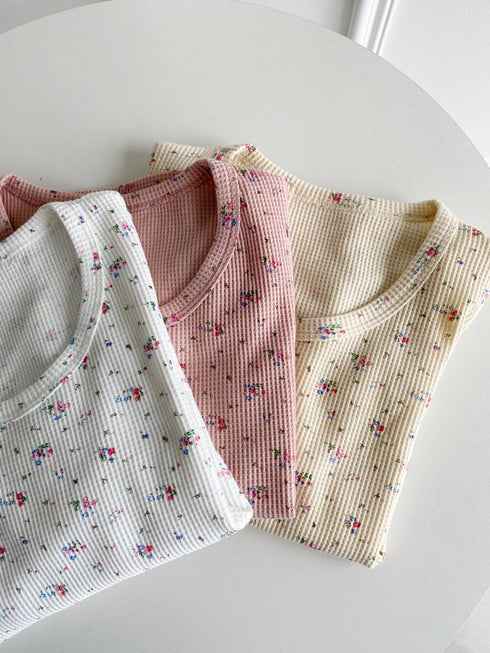 レトロフラワーワッフルTシャツ | SL2231719 | クリーム