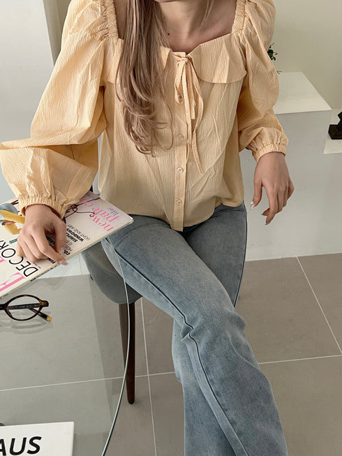 スクエアネックパフスリーブブラウス | SL2251607 | オレンジ