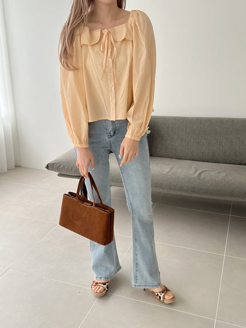 スクエアネックパフスリーブブラウス | SL2251607 | オレンジ