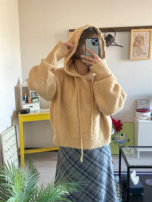 フーディーモヘアニット | SL2244643 | イエロー