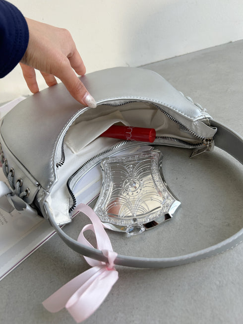 リボンレースアップバッグ | SL1234605 | シルバー