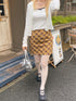 チェック台形ミニスカート | SL2243628 | イエロー