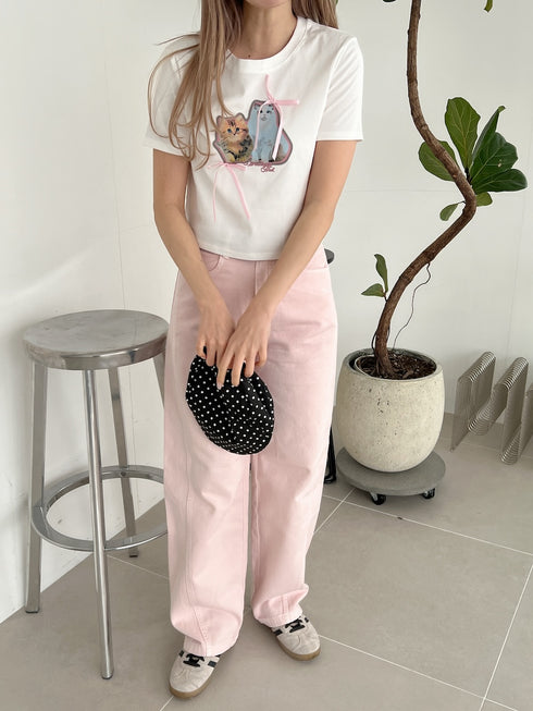 キャットリボンTシャツ | SL2252606 | ホワイト