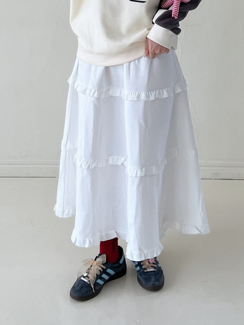ワンポイントフリルスウェットスカート | SL2243690 | ホワイト