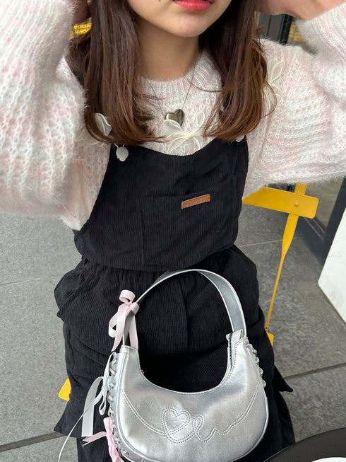 リボンレースアップバッグ | SL1234605 | シルバー