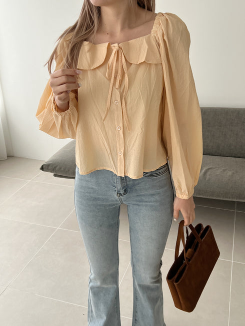 スクエアネックパフスリーブブラウス | SL2251607 | オレンジ