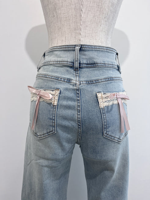 バックリボンポイントフレアデニム | SL2242643 | ブルー