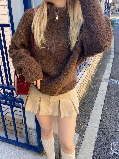 ハーフジップもこもこBIGニット | SL2244613 | ブラウン