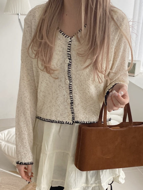 バイカラーステッチカーディガン | SL2251623 | アイボリー