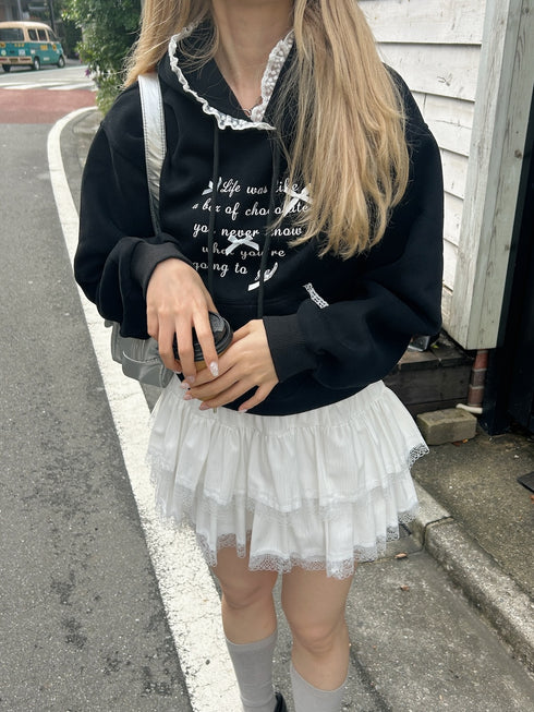 裏起毛リボンポイントフーディー | SL2244669 | ブラック