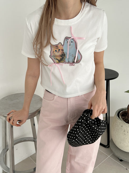 キャットリボンTシャツ | SL2252606 | ホワイト