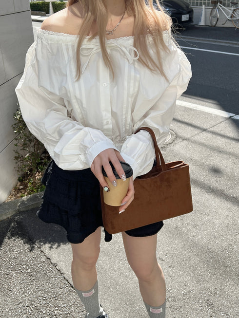 レースギャザーピンタックブラウス | SL2251605 | ホワイト