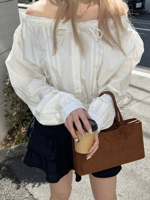 レースギャザーピンタックブラウス | SL2251605 | ホワイト