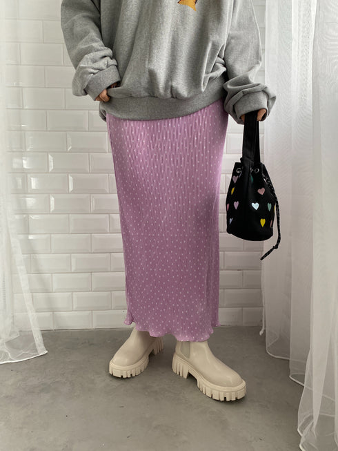 ドットプリーツロングスカート | SL2222789 | ピンク
