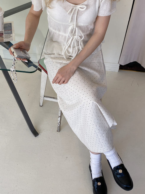 リボンパフスリーブ半袖ニット | SL2252613 | アイボリー