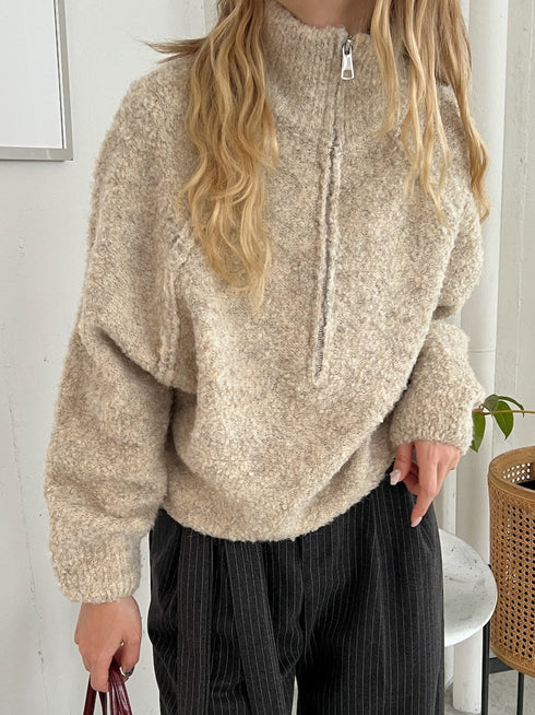 ハーフジップもこもこBIGニット | SL2244613 | オートミール