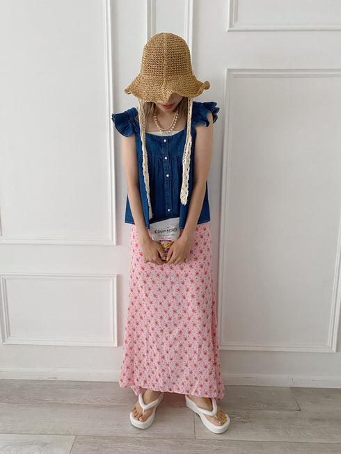 小花柄フレアロングスカート | SL2232723 | ピンク