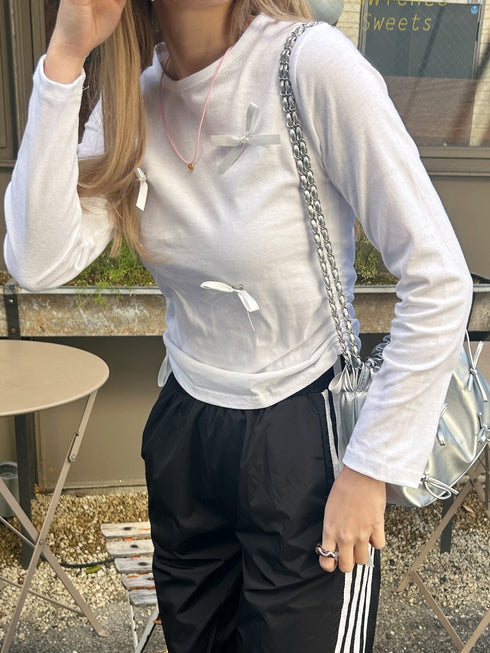 サイドドロストリボントップス | SL2241607 | ホワイト