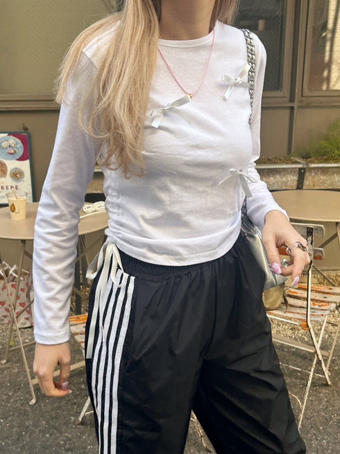 サイドドロストリボントップス | SL2241607 | ホワイト