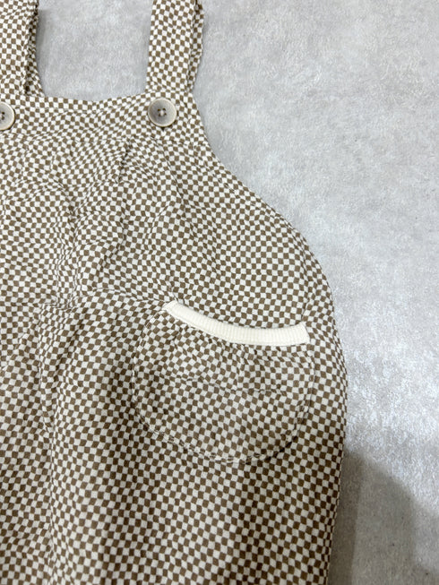 ミニチェックロンパース | LB2234014 | ブラウン