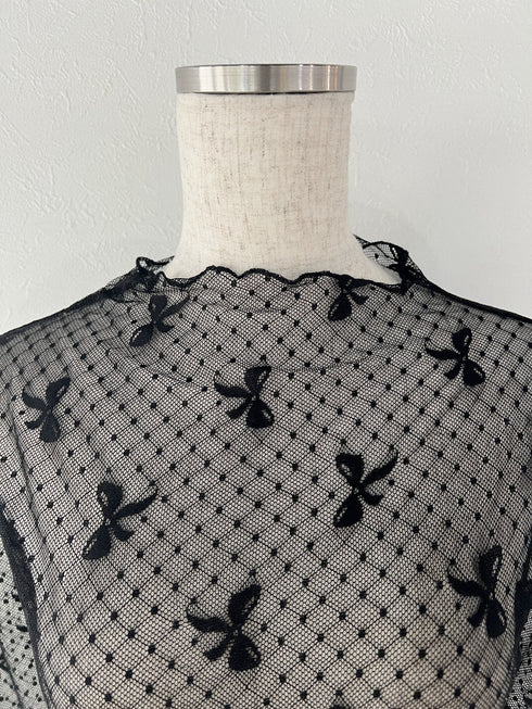 リボンシアートップス | SL2234651 | ブラック