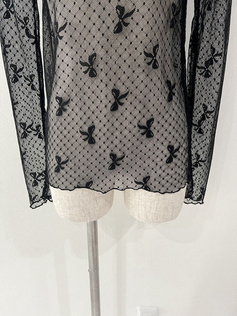 リボンシアートップス | SL2234651 | ブラック