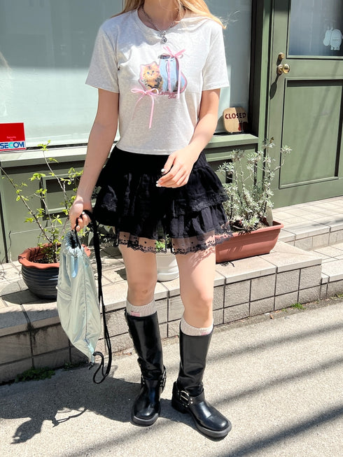 キャットリボンTシャツ | SL2252606 | ライトグレー