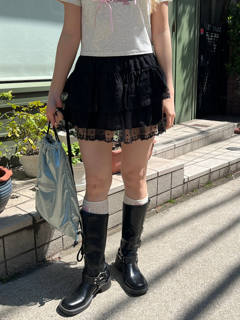 コットンティアードミニスカート | SL2251648 | ブラック