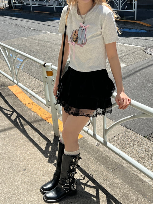 キャットリボンTシャツ | SL2252606 | ライトグレー