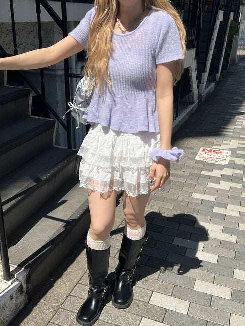 コットンティアードミニスカート | SL2251648 | ホワイト