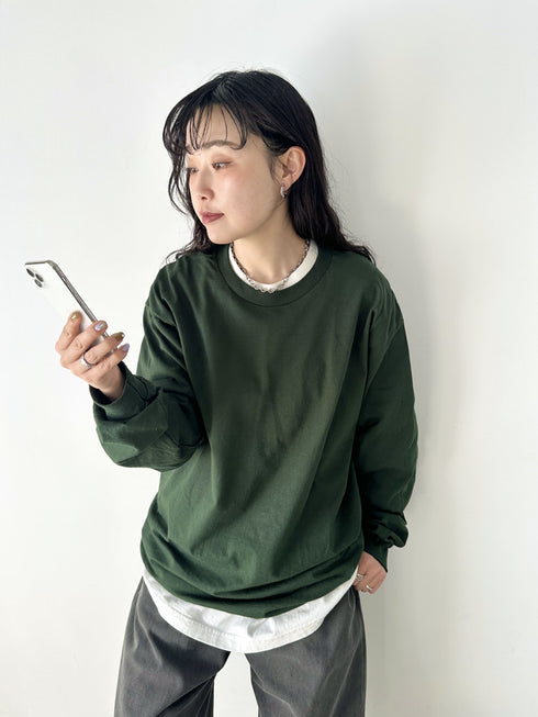 GILDAN(ギルダン) /ベーシック ロングスリーブ Tシャツ コットン ビッグシルエット オーバーサイズ サイズカラバリ豊富 長袖 ロンT 6.0オンス | 2193062 | ダークグリーン