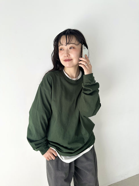 GILDAN(ギルダン) /ベーシック ロングスリーブ Tシャツ コットン ビッグシルエット オーバーサイズ サイズカラバリ豊富 長袖 ロンT 6.0オンス | 2193062 | ダークグリーン