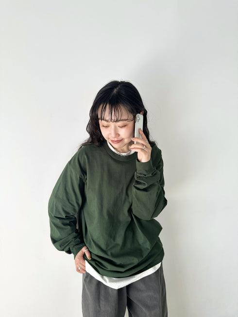 GILDAN(ギルダン) /ベーシック ロングスリーブ Tシャツ コットン ビッグシルエット オーバーサイズ サイズカラバリ豊富 長袖 ロンT 6.0オンス | 2193062 | ダークグリーン