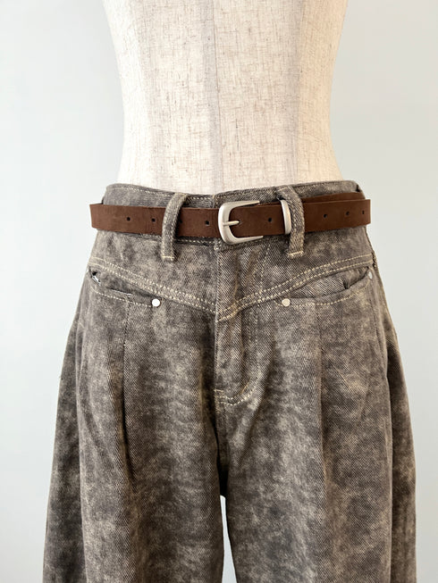 ベルト付きハイウエストビンテージデニム | SL2244605 | ブラウン
