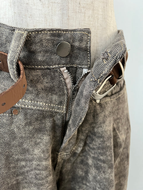 ベルト付きハイウエストビンテージデニム | SL2244605 | ブラウン
