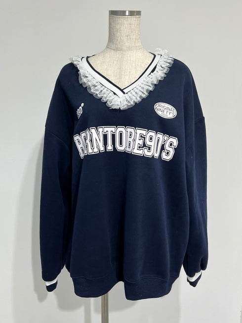 裏起毛レースフリルネックスウェット | SL2244628 | グレー