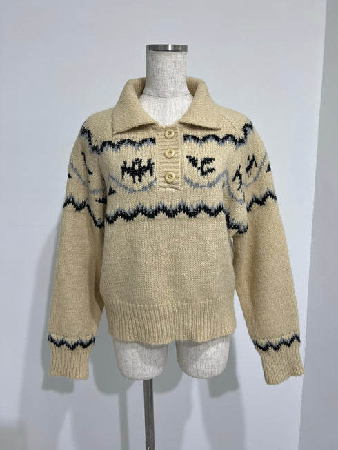 襟付きノルディックニット | SL2244620 | ベージュ